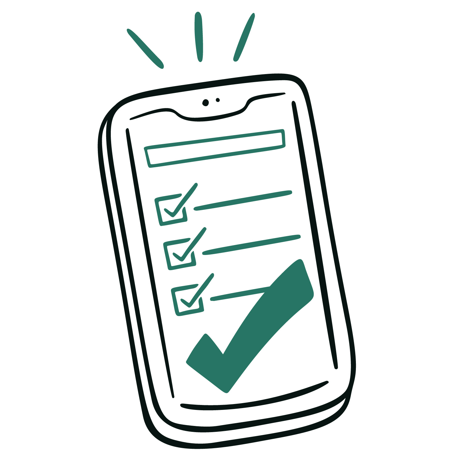 Mobile screen showing a kitchen with a virtual tour badge